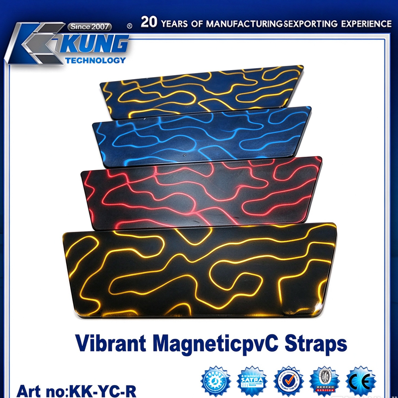 Vibrant Magnetic PVC Straps Custom Wavy Pattern Decorative PVC Strips For Shoe Upper Handbag Leather Goods Accessories