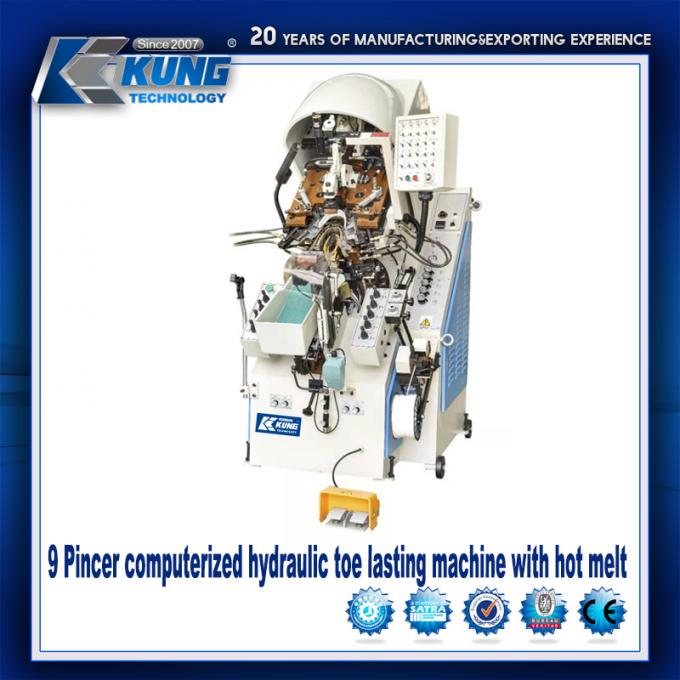 เครื่องทำรองเท้ากีฬา 9 กรงเล็บ 2.5KW ไฮดรอลิคต่อต้านการขัดถู 0