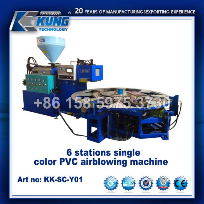 เครื่องฉีดขึ้นรูปรองเท้า PVC 6 สถานีหลากสีอัตโนมัติ 1
